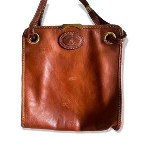 Vintage Leather Craftsman By Aldo Filosini Crossbody Bag/Purse - Made In Italy